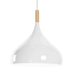 Industrial Vintage Pendant Light White Metal Shade With Adjustable Cord (31Cm) - thumbnail 3