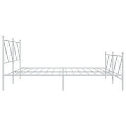 Berkfield Metal Bed Frame Without Mattress With Footboard White 200X200Cm - thumbnail 5