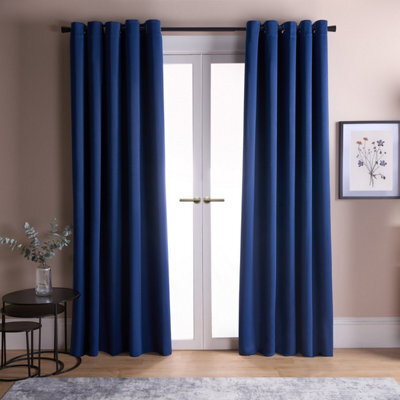 Ohs Pair Of Thermal Ready Made Eyelet Blackout Curtains - image 1