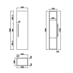Sundaze Walnut 1200mm Bathroom Wall Mounted Tall Storage Unit Cupboard Cabinet - thumbnail 4