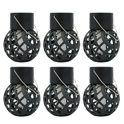 Gardenwize Pack Of 6 Solar Powered Led Hanging Dancing Flame Lantern Garden Decorative Lights - image 1