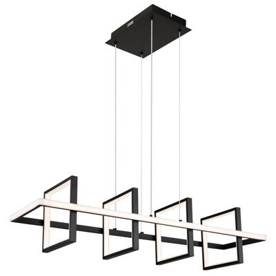 Luminosa Lighting Luminosa Wolfhard Squares Pendant Ceiling Light Matt Black 4X Led Dimmable 2700-6000K Remote Control - image 1