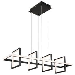Luminosa Lighting Luminosa Wolfhard Squares Pendant Ceiling Light Matt Black 4X Led Dimmable 2700-6000K Remote Control - thumbnail 1