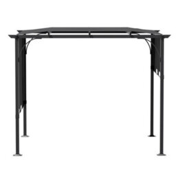 Living And Home Outdoor Pergola With Adjustable Canopy Dark Grey Outdoor Pergola With Flat Roof - thumbnail 5