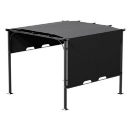 Living And Home Outdoor Pergola With Adjustable Canopy Dark Grey Outdoor Pergola With Flat Roof - thumbnail 4