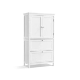 Bathroom Floor Cabinet Wooden Storage Cupboard Kitchen Pantry Larder - thumbnail 1