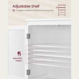 Bathroom Floor Cabinet Wooden Storage Cupboard Kitchen Pantry Larder - thumbnail 3