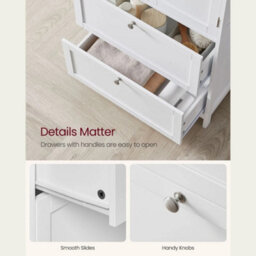 Bathroom Floor Cabinet Wooden Storage Cupboard Kitchen Pantry Larder - thumbnail 4