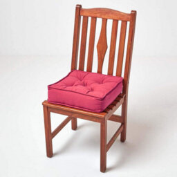Homescapes Claret Red Cotton Dining Chair Booster Cushion - thumbnail 7