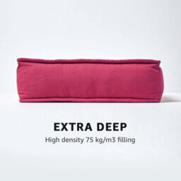 Homescapes Claret Red Cotton Dining Chair Booster Cushion - thumbnail 5