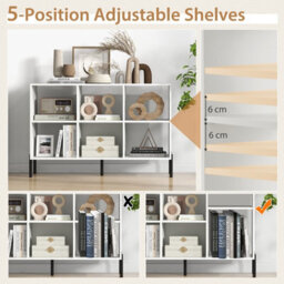 Costway Wooden Storage Bookcase 6 Cube Open Bookshelf Home Office Display Cabinet Rack - thumbnail 6