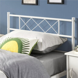 Yaheetech White 3Ft Single Simple Metal Bed Frame With Cross-Design Headboard & Footboard - thumbnail 8