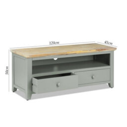 Statement Furniture Florence Sage Green Tv Stand With 2 Drawers And Shelf - thumbnail 2