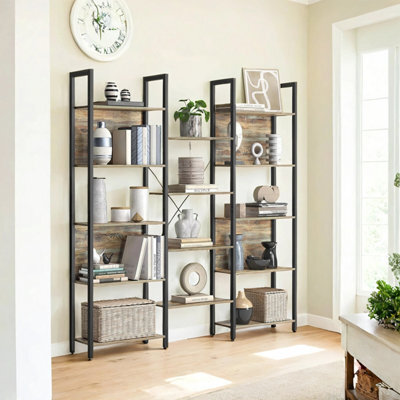 Ledrem 5-Tier Bookcase With 14 Shelves, Book Shelf With Metal Frame, 24 X 158 X 166 Cm - image 1
