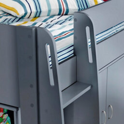 Save On Goods UK Grey Mid Sleeper Bunk Bed Storage,chest Drawers,shelves,cupboard, Kids, Childrens Bunkbed - thumbnail 8