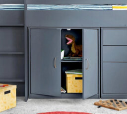 Save On Goods UK Grey Mid Sleeper Bunk Bed Storage,chest Drawers,shelves,cupboard, Kids, Childrens Bunkbed - thumbnail 7