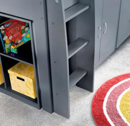 Save On Goods UK Grey Mid Sleeper Bunk Bed Storage,chest Drawers,shelves,cupboard, Kids, Childrens Bunkbed - thumbnail 6