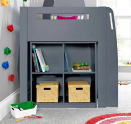 Save On Goods UK Grey Mid Sleeper Bunk Bed Storage,chest Drawers,shelves,cupboard, Kids, Childrens Bunkbed - thumbnail 4