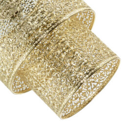Happy Homewares Moroccan Double Drum Tier East Fit Pendant Shade In Polished Gold - thumbnail 4