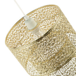 Happy Homewares Moroccan Double Drum Tier East Fit Pendant Shade In Polished Gold - thumbnail 3