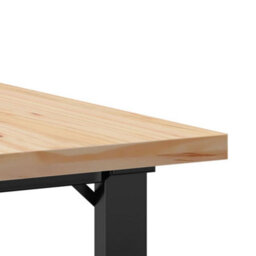 Walplus Coffee Table O-Frame 80X80X45.5 Cm Solid Wood Pine And Steel - thumbnail 7