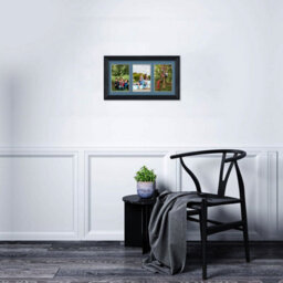 AK Frames 40X20Cm Black Classic Multi Photo Frame With Pompadour Mount - Holds 3 Apertures (3X) 6X4 Photos - thumbnail 3
