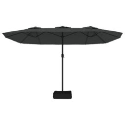 Berkfield Double-Head Garden Parasol With Leds Anthracite 449X245 Cm - thumbnail 5