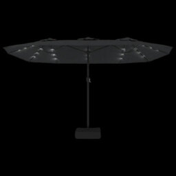 Berkfield Double-Head Garden Parasol With Leds Anthracite 449X245 Cm - thumbnail 6