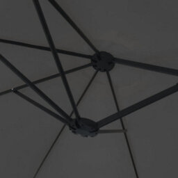 Berkfield Double-Head Garden Parasol With Leds Anthracite 449X245 Cm - thumbnail 8