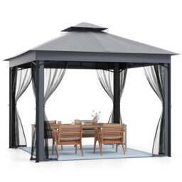 Costway 3 X 3 M Patio Gazebo Outdoor Double-Roof Canopy Tent W/ Mesh Netting - thumbnail 1