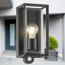 First Choice Lighting Set Of 2 Brandon Black Outdoor Motion Sensor Ip44 Security Wall Light - thumbnail 6