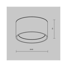 Luminosa Lighting Luminosa Vega Surface Mounted Downlight Black 3000K 1020Lm - thumbnail 2