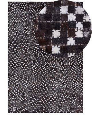 Beliani Rug Akkese Brown 160 X 230 Cm Leather - image 1