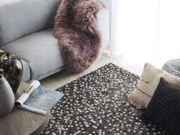 Beliani Rug Akkese Brown 160 X 230 Cm Leather - thumbnail 2