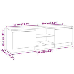 Vidaxl Tv Cabinet With Led Lights White 120X30X36 Cm - thumbnail 3