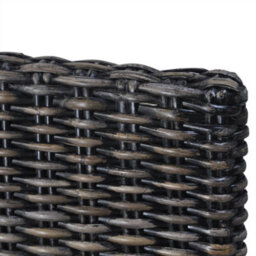 Berkfield Comfortable Dining Chairs 4 Pcs Black Kubu Rattan And Mango Wood - thumbnail 7