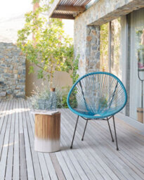 Beliani Garden Chair Acapulco Ii Pe Rattan Blue - thumbnail 2