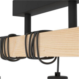 Loops Stunning Modern Black And Brown Triple Pendant Light - 55Cm Indoor Ceiling Fixture - thumbnail 4
