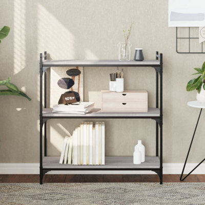 Berkfield Bookcase 3-Tier Grey Sonoma 80X30X86 Cm Engineered Wood - image 1