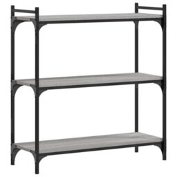 Berkfield Bookcase 3-Tier Grey Sonoma 80X30X86 Cm Engineered Wood - thumbnail 2