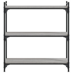 Berkfield Bookcase 3-Tier Grey Sonoma 80X30X86 Cm Engineered Wood - thumbnail 4