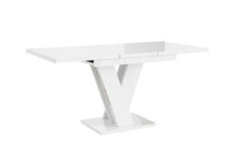 Impact Furniture Extendable Dining Table White High Gloss Kitchen Table 120-160Cm V Leg Seats 6 8 Masy - thumbnail 7