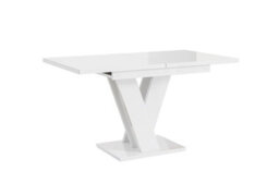 Impact Furniture Extendable Dining Table White High Gloss Kitchen Table 120-160Cm V Leg Seats 6 8 Masy - thumbnail 6