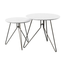 Aspect Furniture Alegro Set Of 2 Round Nesting Tables-White - thumbnail 3