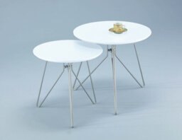 Aspect Furniture Alegro Set Of 2 Round Nesting Tables-White - thumbnail 2