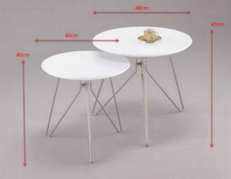 Aspect Furniture Alegro Set Of 2 Round Nesting Tables-White - thumbnail 5