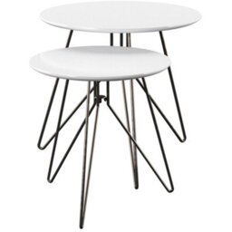 Aspect Furniture Alegro Set Of 2 Round Nesting Tables-White - thumbnail 4
