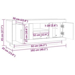 Berkfield Stylish Tv Cabinet White 102X35X45 Cm Engineered Wood - thumbnail 8