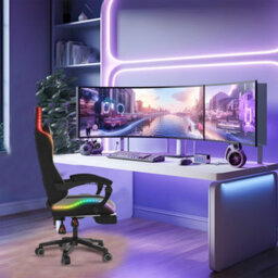 Alivio Wireless App Control Led Gaming Chair With Massage Lumbar Cushion (Grey) - thumbnail 8