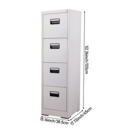Thehotsale 133Cm H Cabinet 4-Drawer Vertical File Cabinet With Interlock, White - thumbnail 7